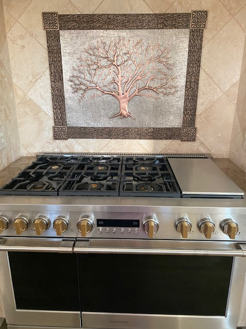 Eternal Tree Copper Backsplash in Gray & Copper - Natuross