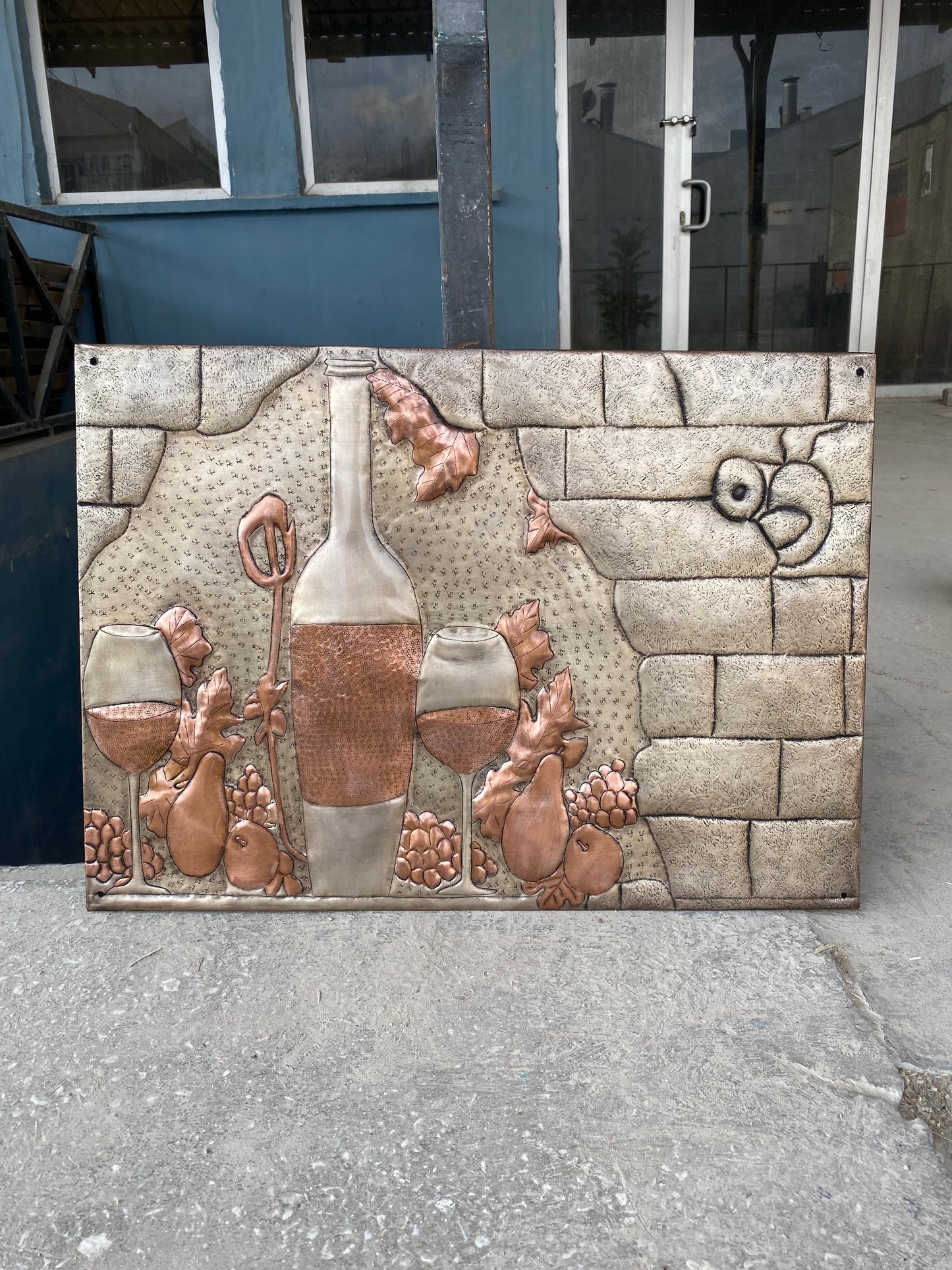 Italian Kitchen Backsplash Tile - Copper Tuscan Vineyard - Gray & Copper