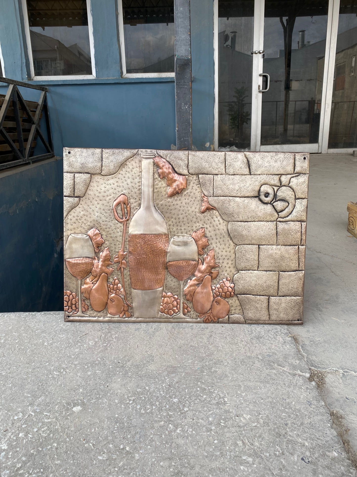 Italian Kitchen Backsplash Tile - Copper Tuscan Vineyard - Gray & Copper