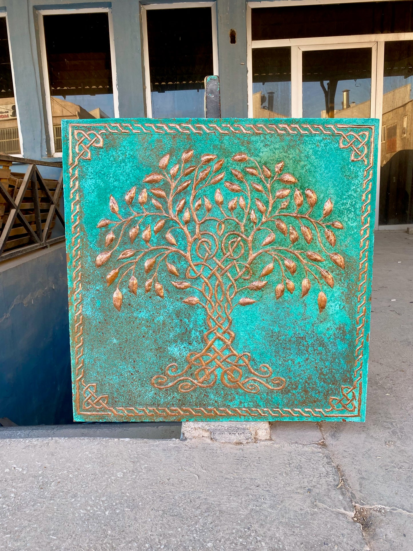 Green Tree of Life Copper Backsplash