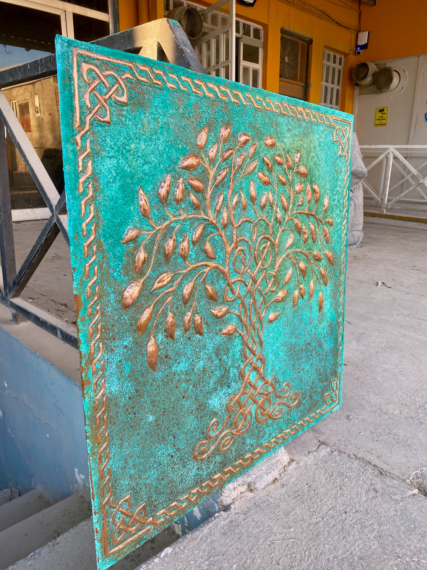 Green Tree of Life Copper Backsplash