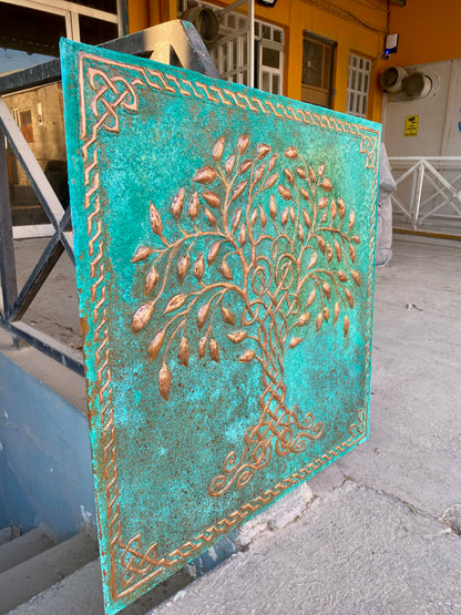 Green Tree of Life Copper Backsplash