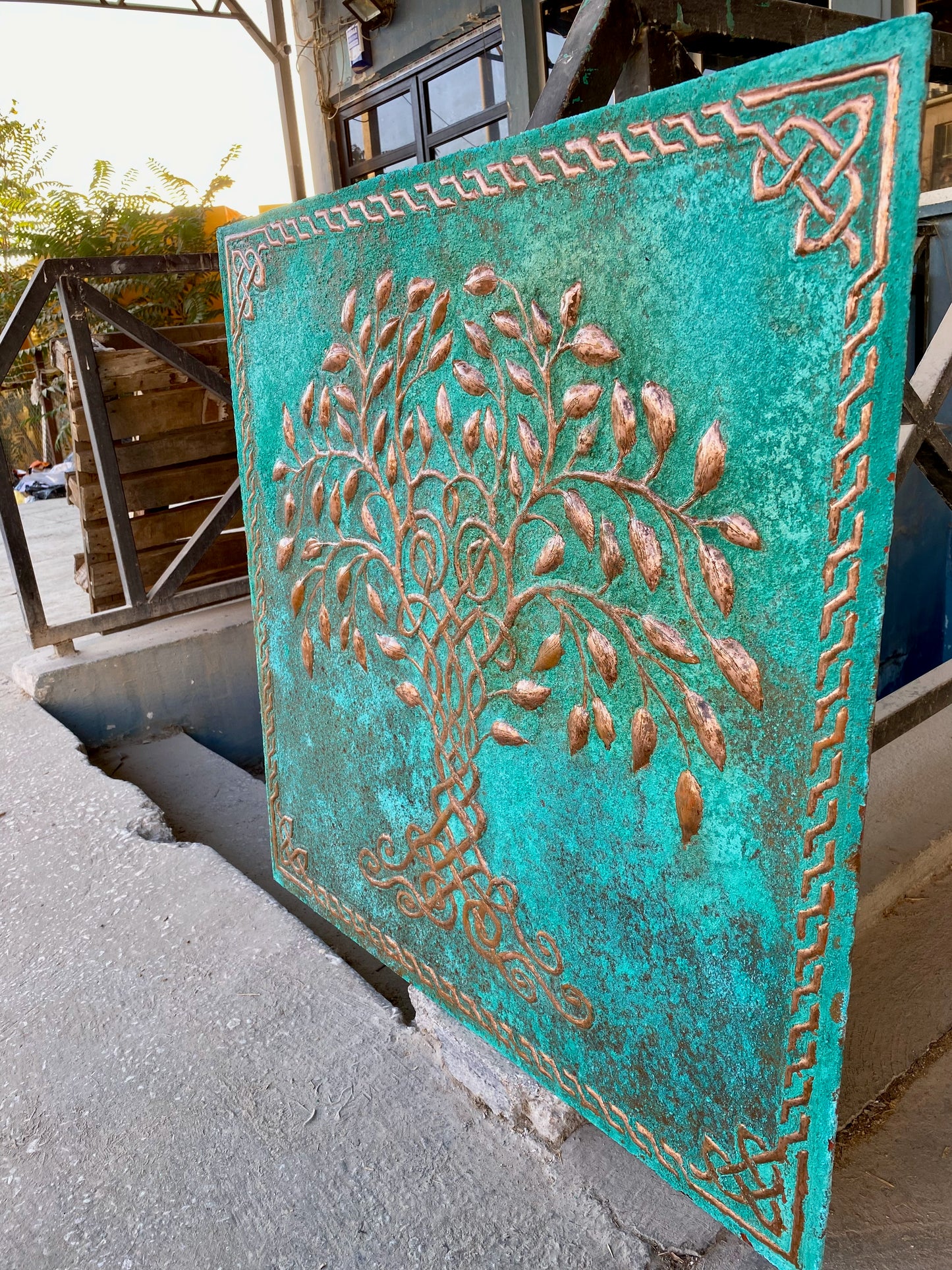 Green Tree of Life Copper Backsplash