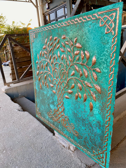 Green Tree of Life Copper Backsplash