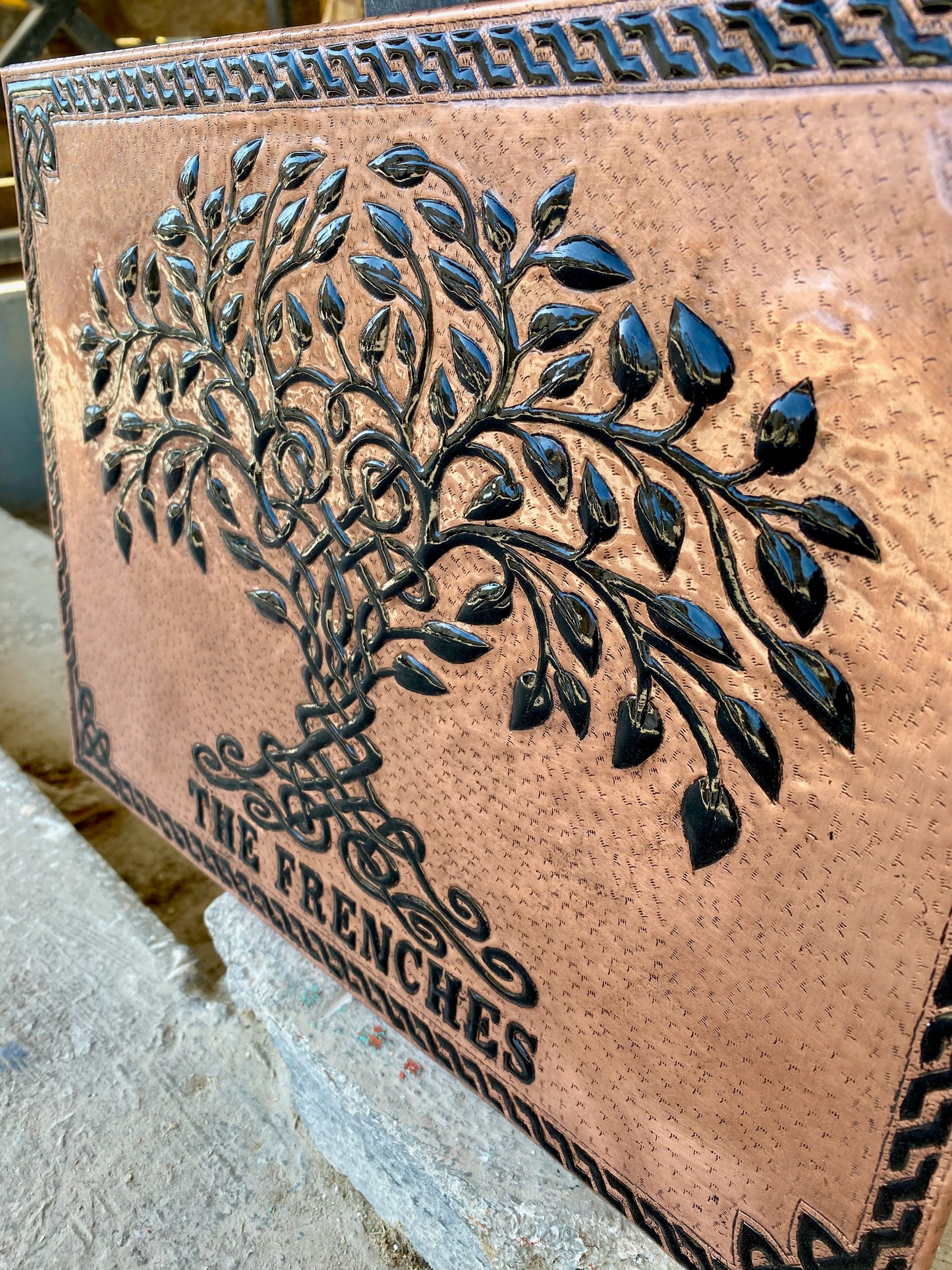 Copper & Black Tree of Life Backsplash
