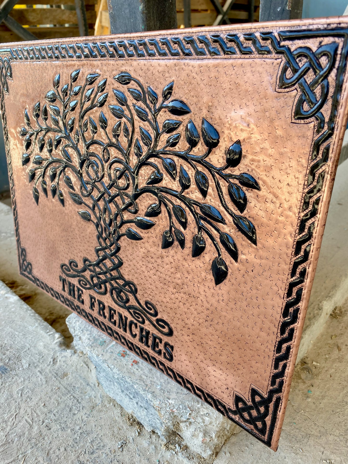 Copper & Black Tree of Life Backsplash