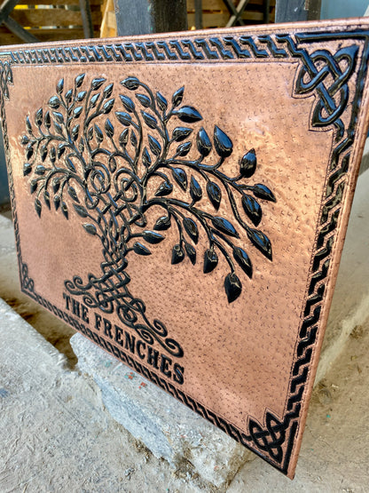 Copper & Black Tree of Life Backsplash