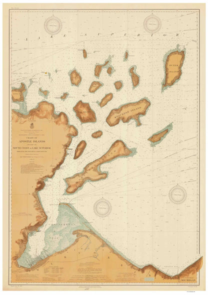 Lake Map in Copper
