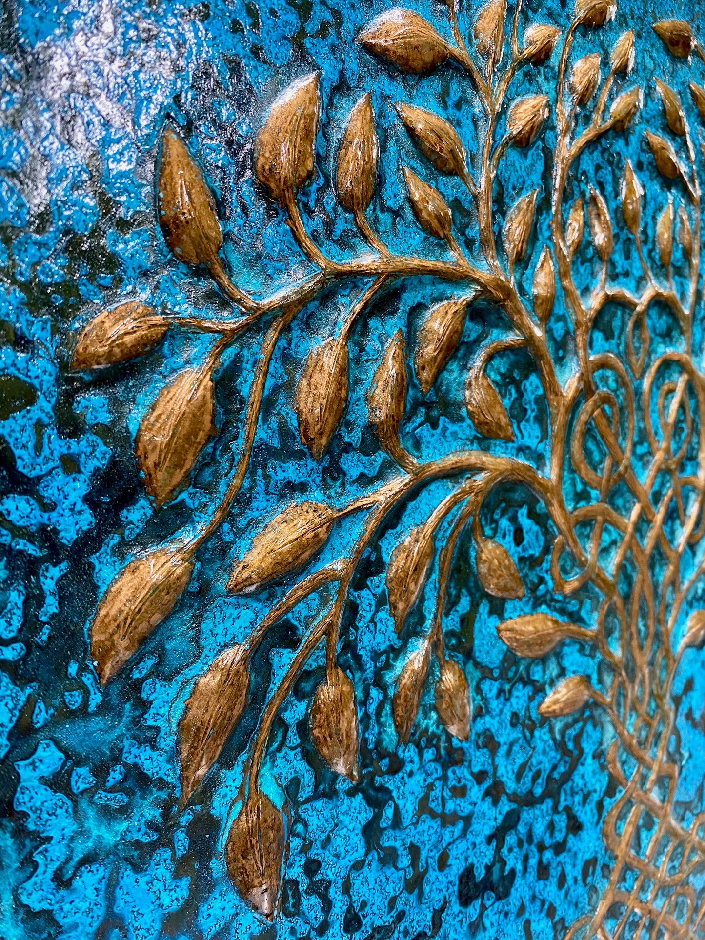 Blue Tree of Life Copper Backsplash