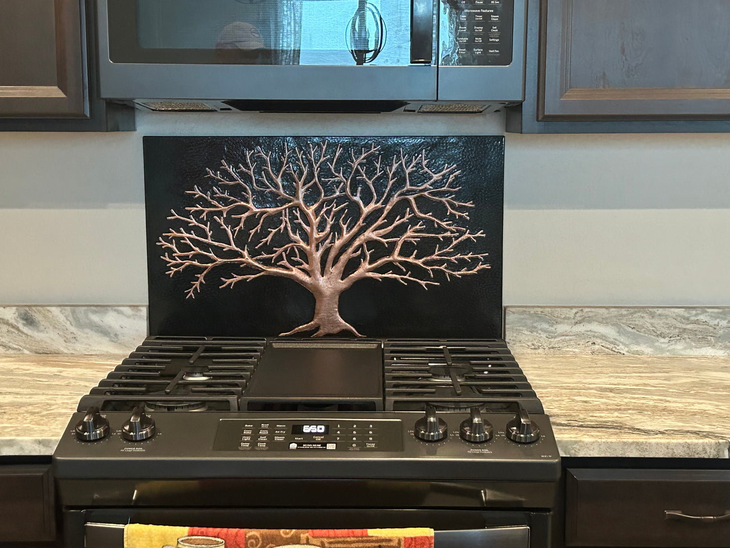 Eternal Tree Copper Backsplash in Black Patina - Natuross