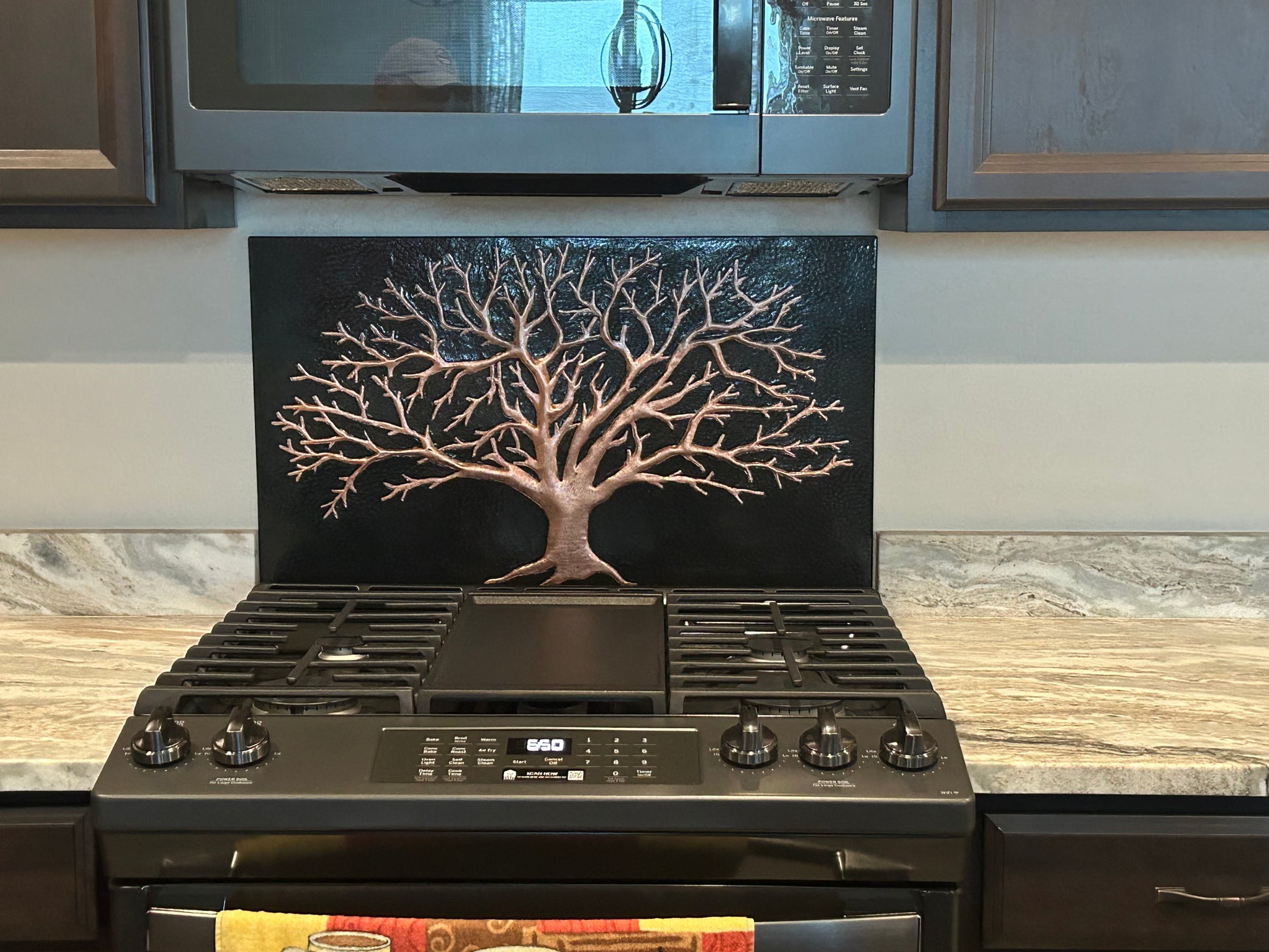 Eternal Tree Copper Backsplash in Black Patina - Natuross