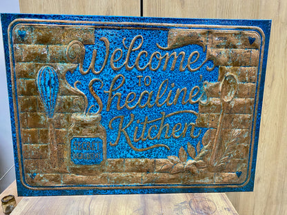 "The Secret Ingredient Is Always Love" Copper Backsplash - Natuross