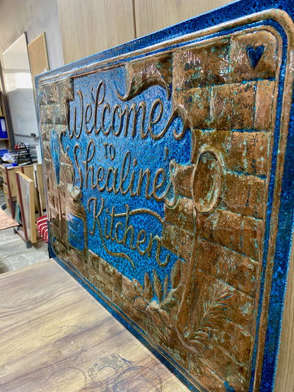 "The Secret Ingredient Is Always Love" Copper Backsplash - Natuross
