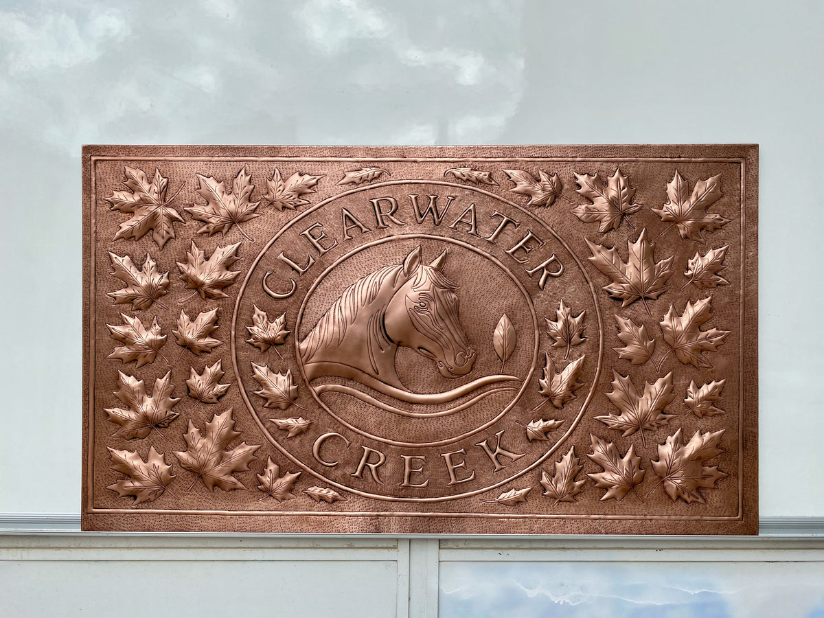 Personalized Horse Logo Copper Sign