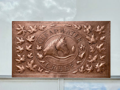Personalized Horse Logo Copper Sign