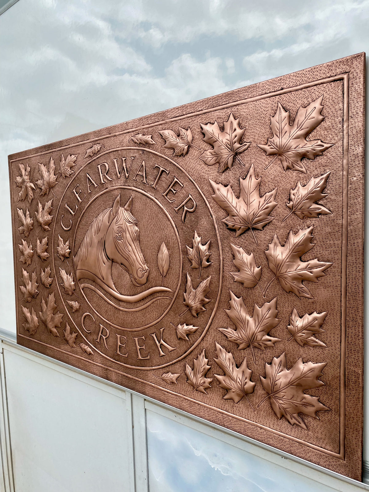 Personalized Horse Logo Copper Sign
