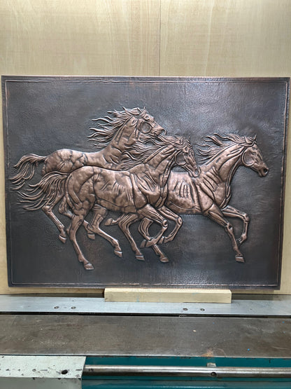 Galloping Horses Copper Backsplash