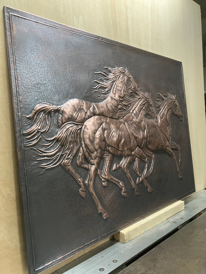 Galloping Horses Copper Backsplash