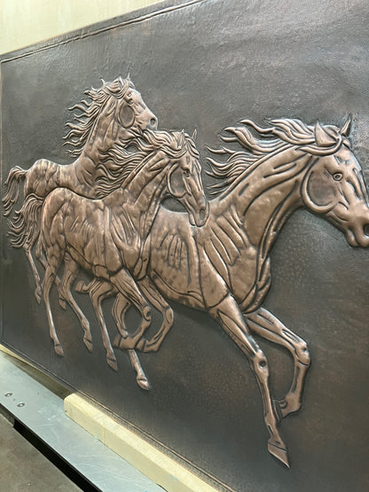 Galloping Horses Copper Backsplash