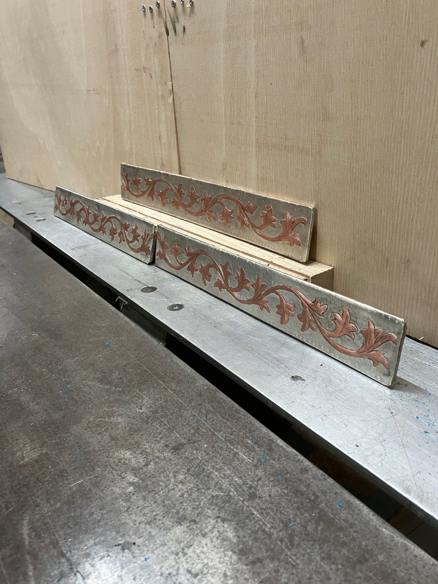 Kitchen Crown Molding Copper Accent Panel