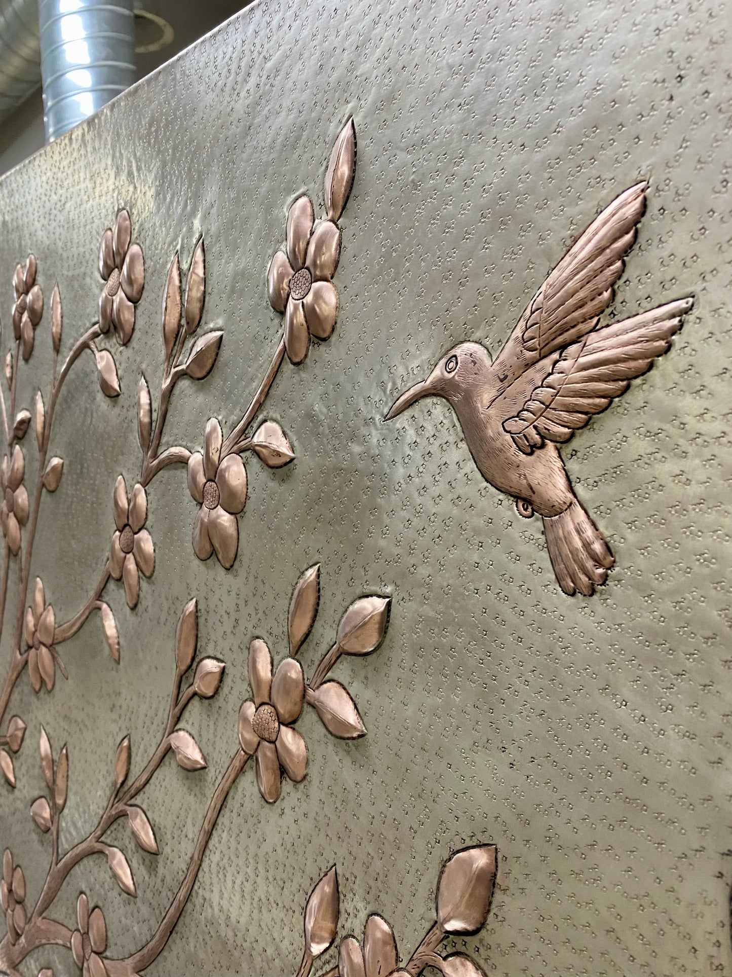 Tree Branch with Hummingbirds Copper Backsplash