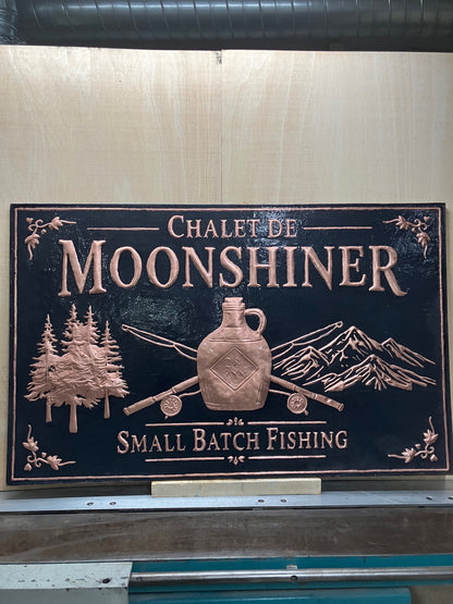 Custom Chalet Sign — Hand-Hammered Copper