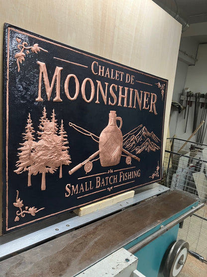 Custom Chalet Sign — Hand-Hammered Copper