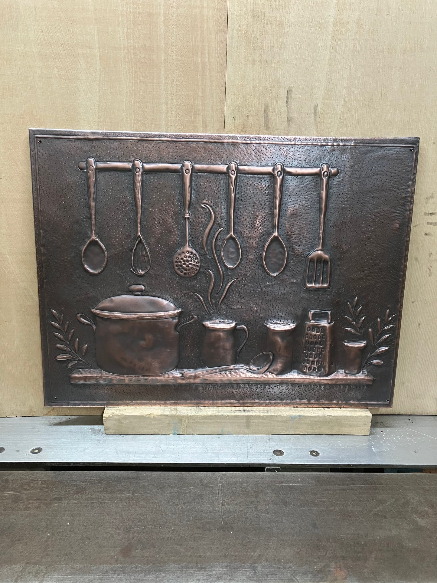 Kitchen Utensils Copper Backsplash