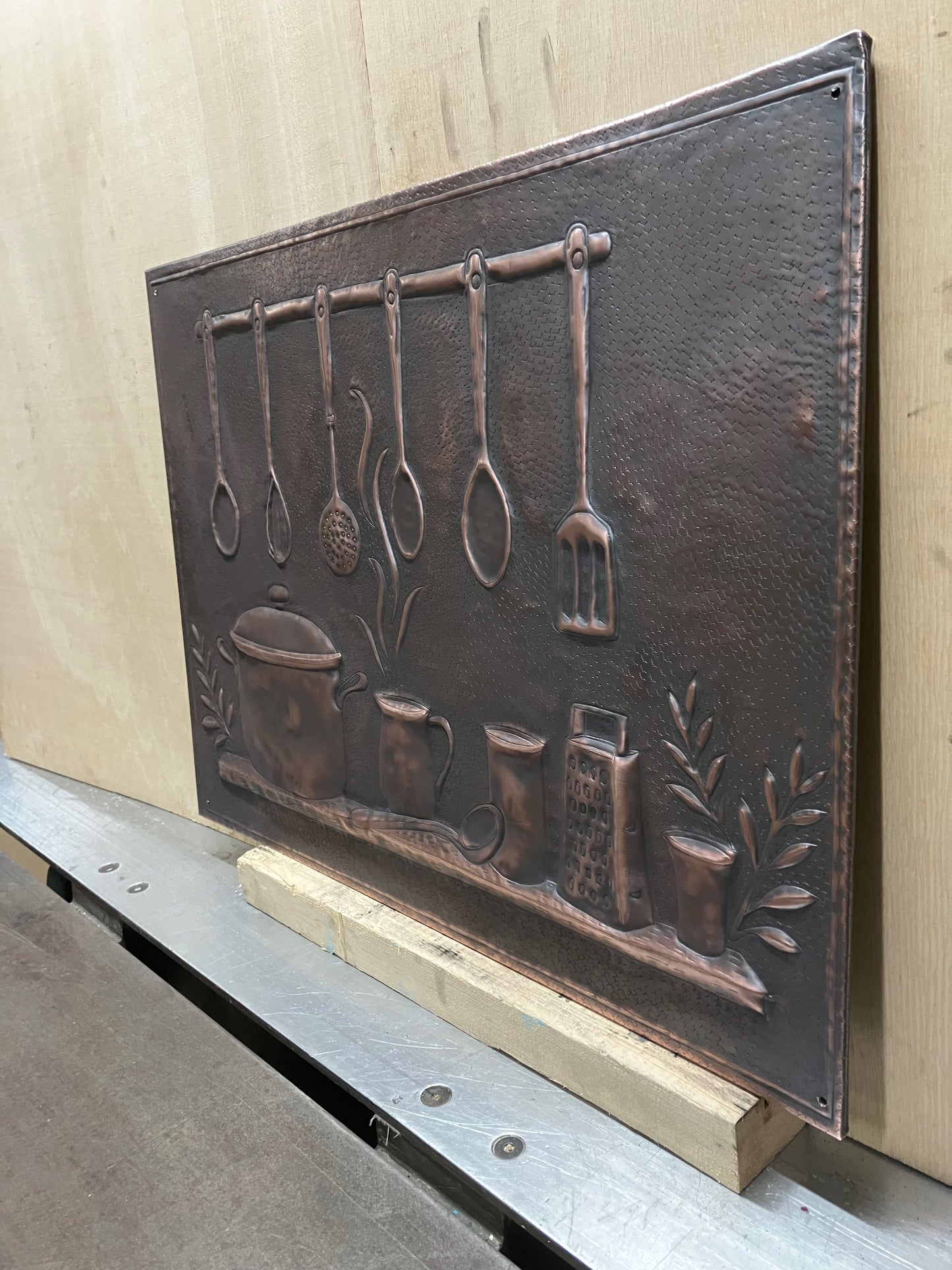 Kitchen Utensils Copper Backsplash
