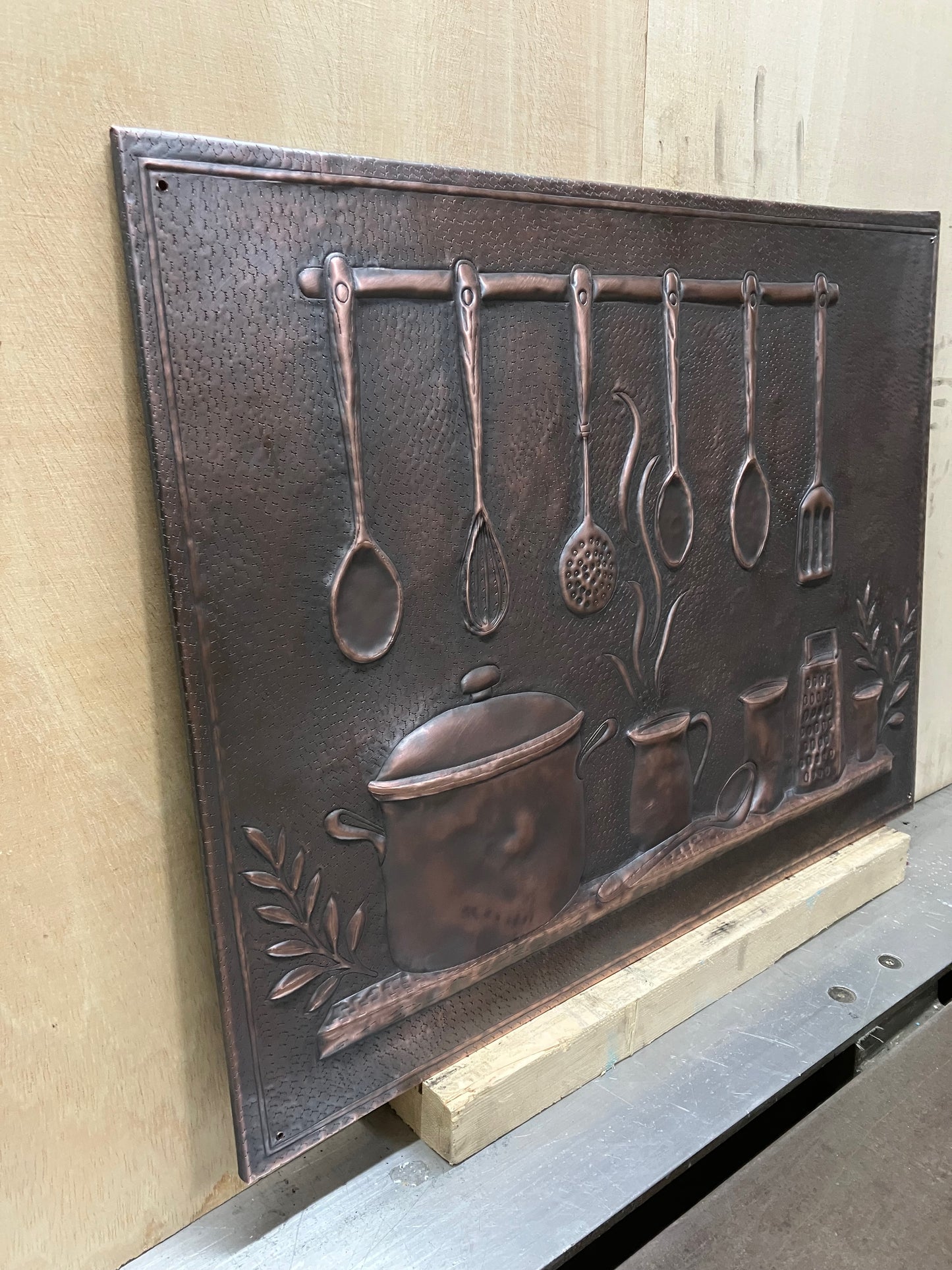 Kitchen Utensils Copper Backsplash
