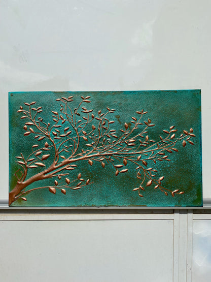 Green Verdigris Copper Tree Branches Backsplash