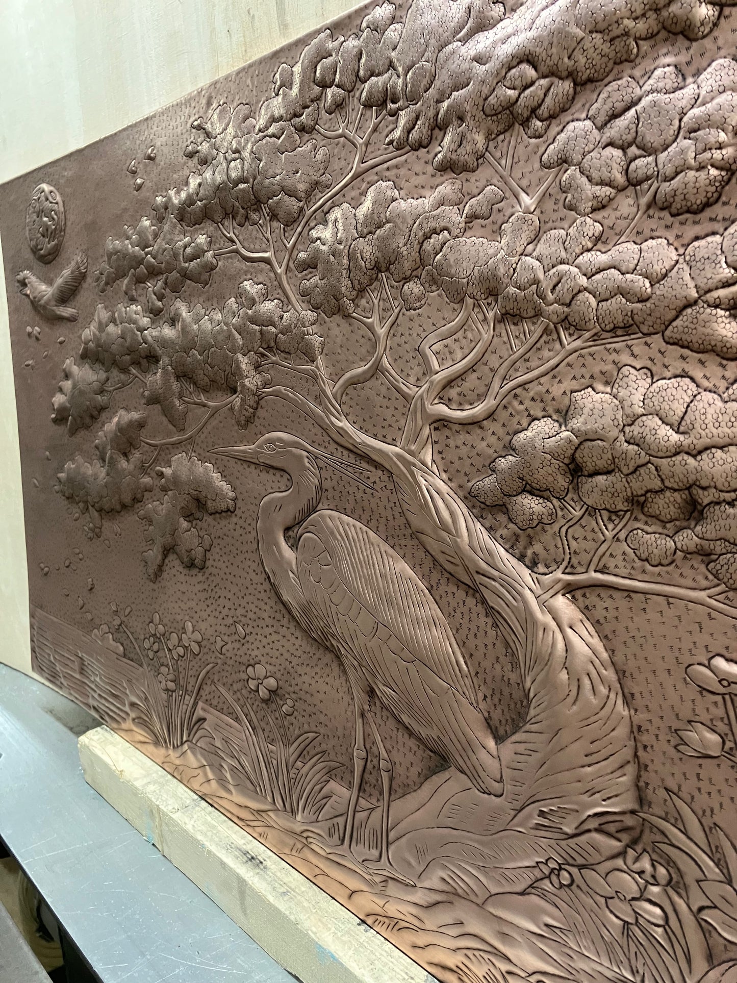 Heron in Nature Copper Backsplash - Natuross