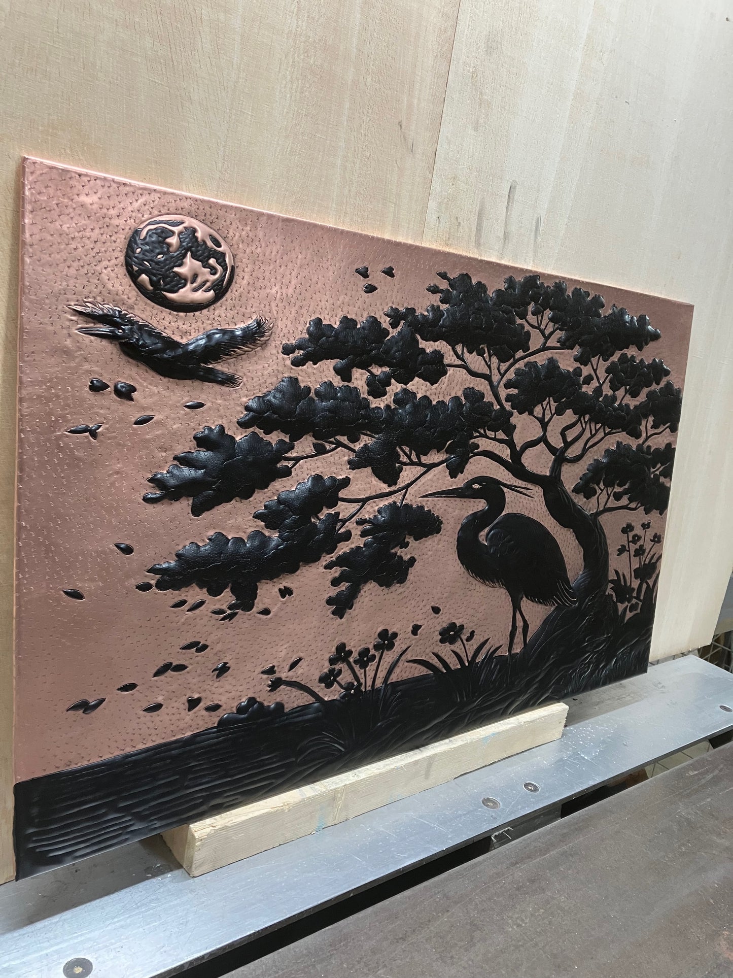 Heron in Nature Copper Backsplash - Natuross