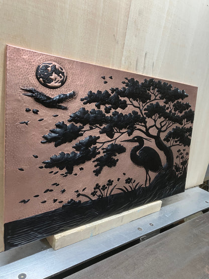 Heron in Nature Copper Backsplash - Natuross