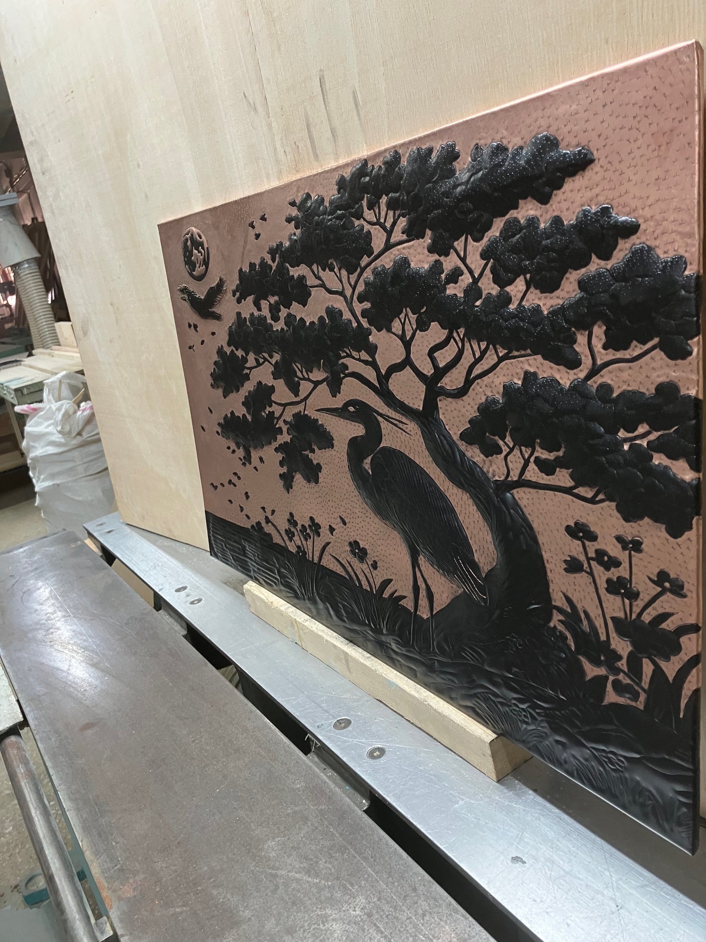 Heron in Nature Copper Backsplash - Natuross