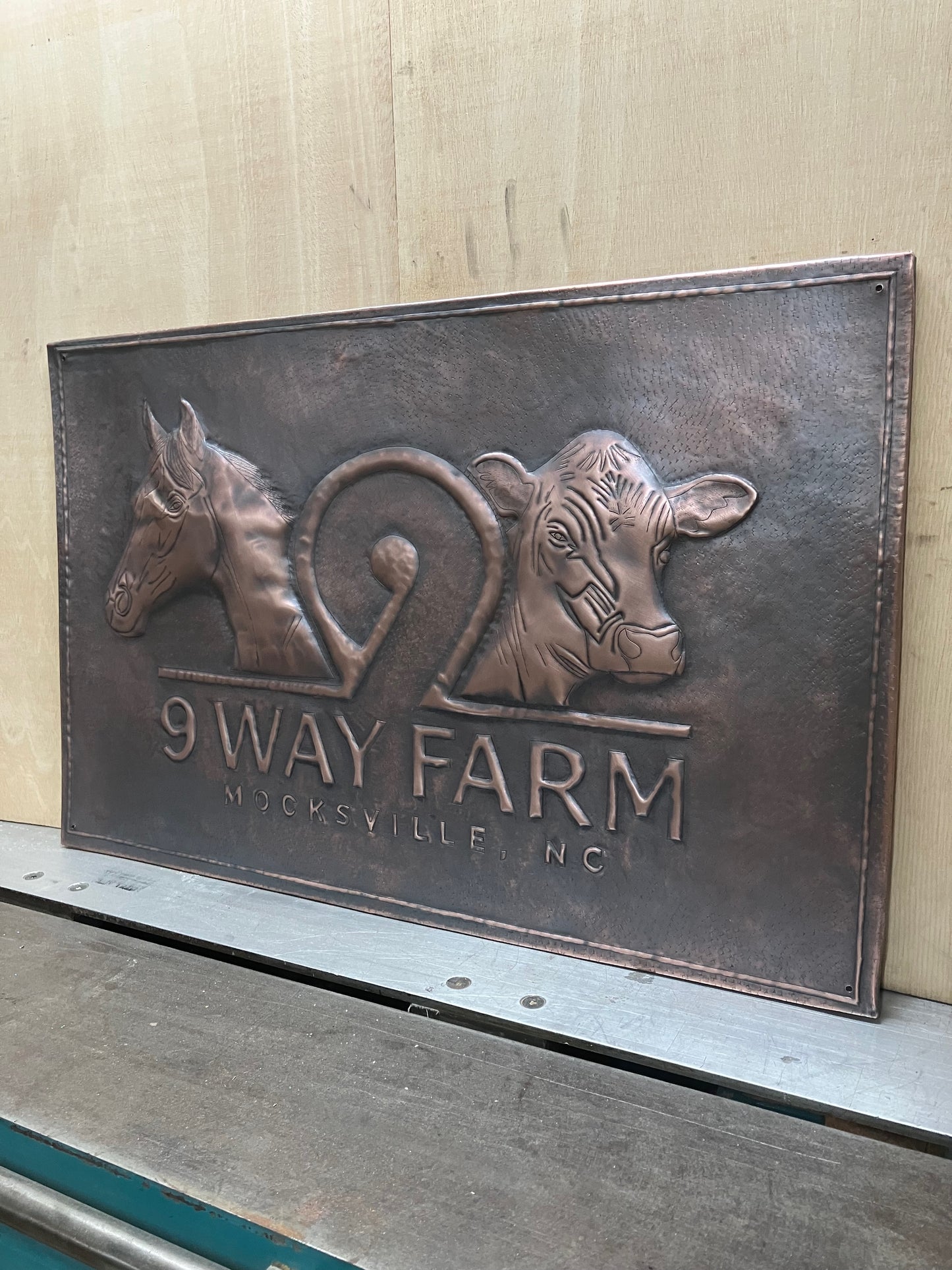Custom Farm Sign Copper Panel