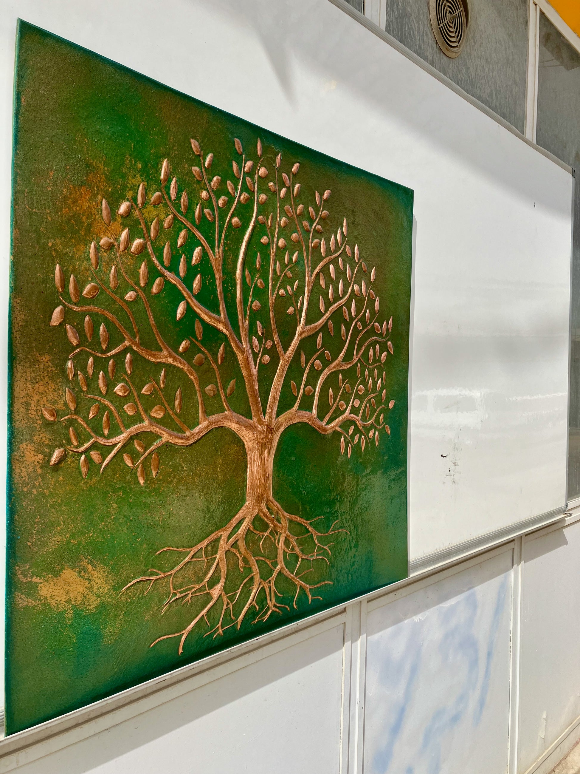 Green Verdigris Tree With Roots Copper Backsplash - Natuross