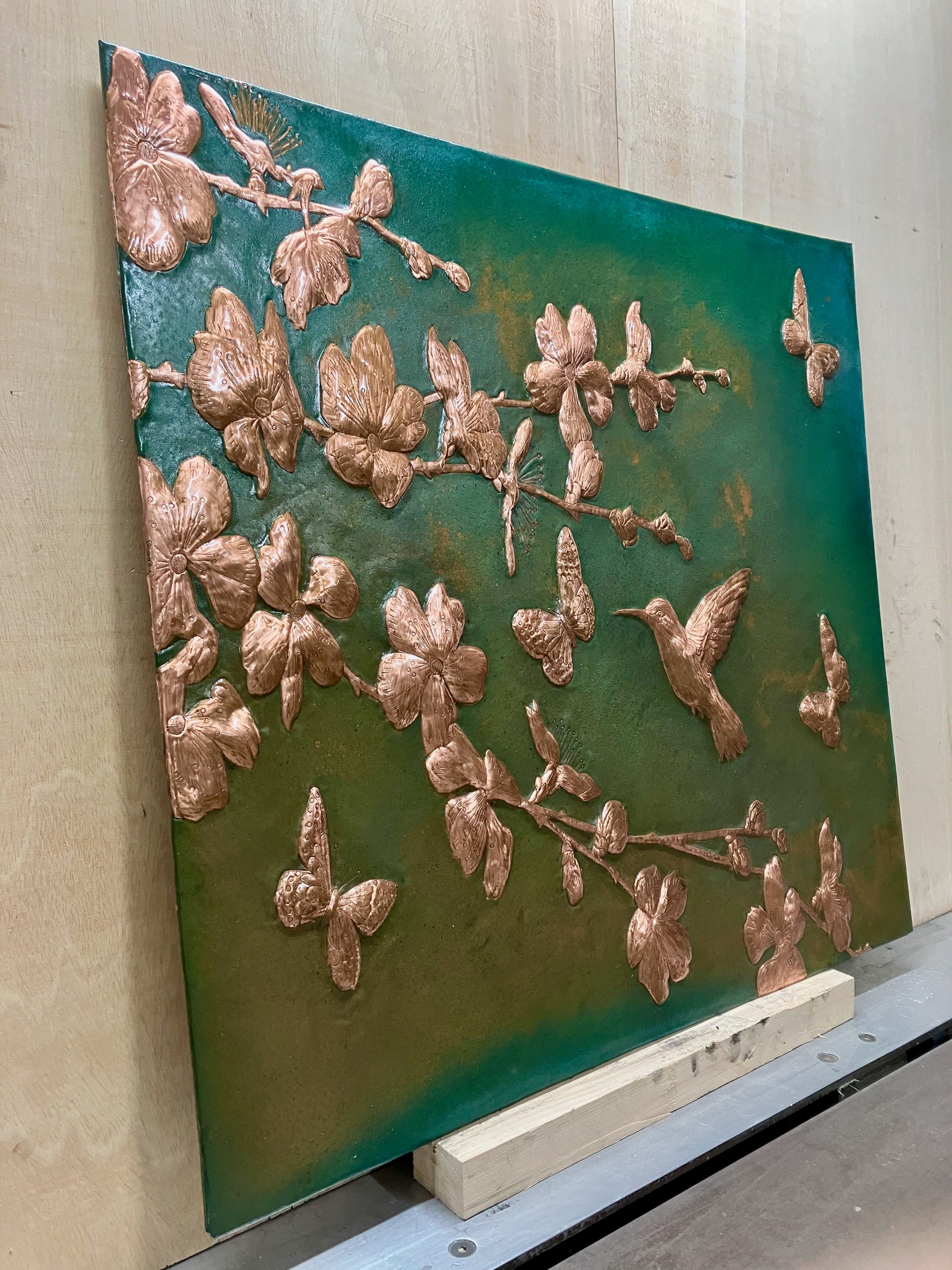 Dogwood Branches Copper Backsplash Tile - Natuross