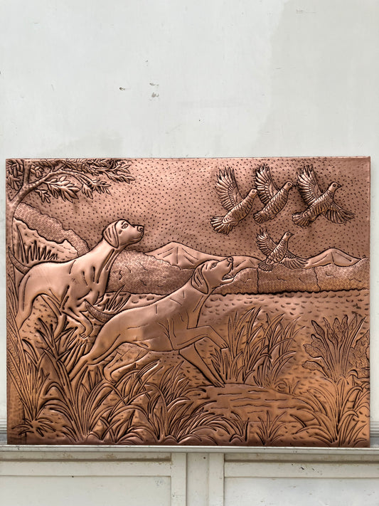 Hunting Dogs & Pheasants Copper Backsplash