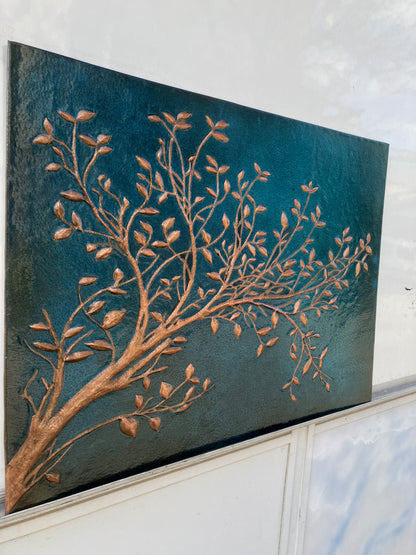 Tree Branches Copper Backsplash — Blue Copper - Natuross