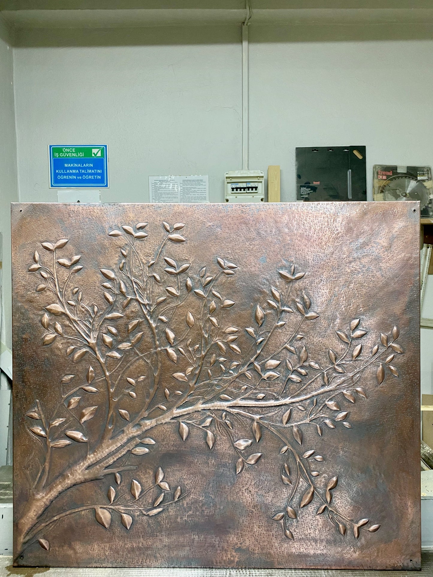 Rustic Brown Copper Tree Branches Backsplash