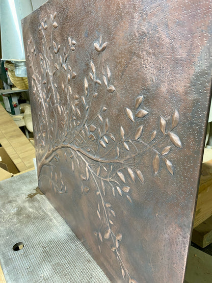 Rustic Brown Copper Tree Branches Backsplash