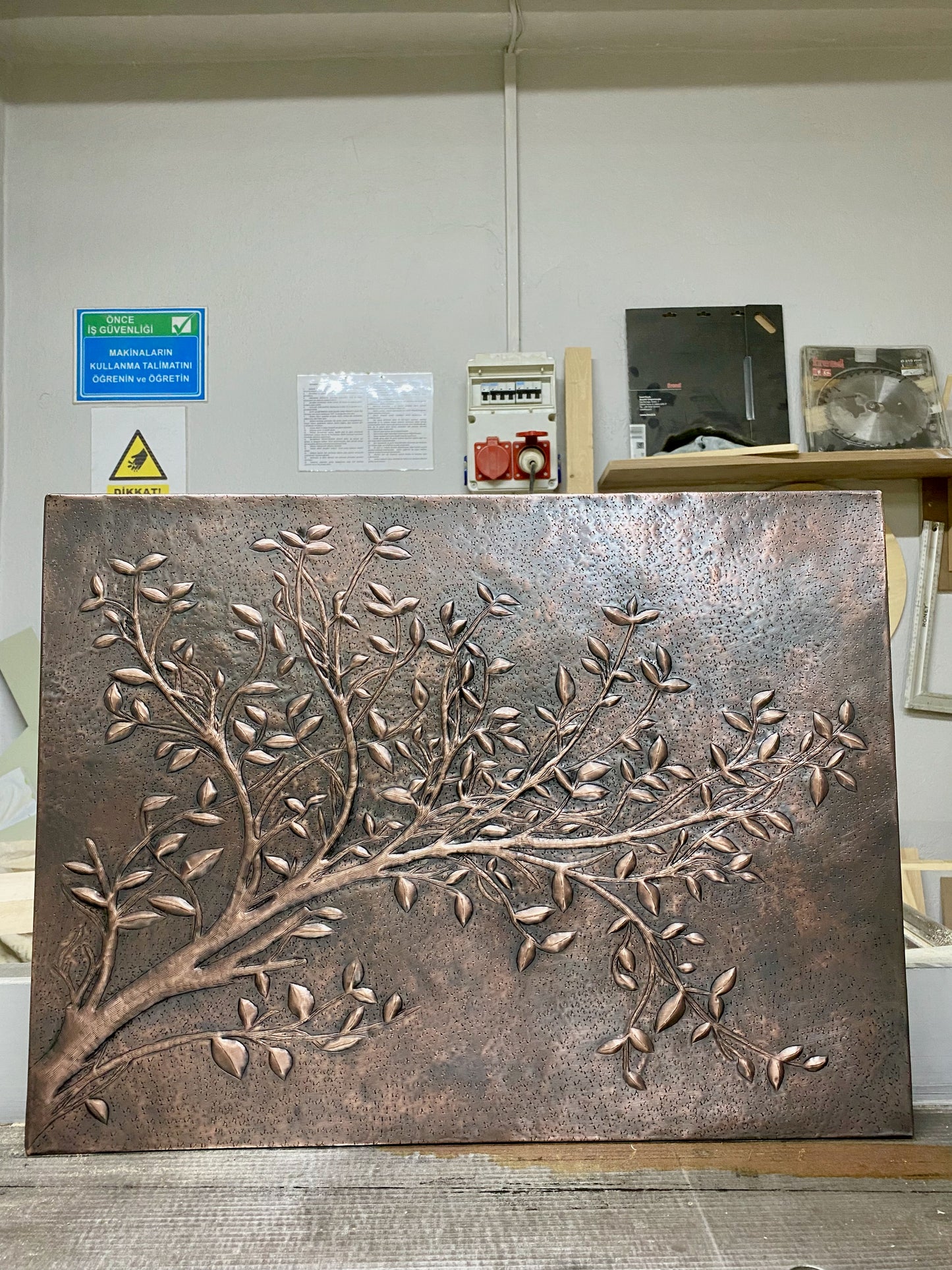 Rustic Brown Copper Tree Branches Backsplash