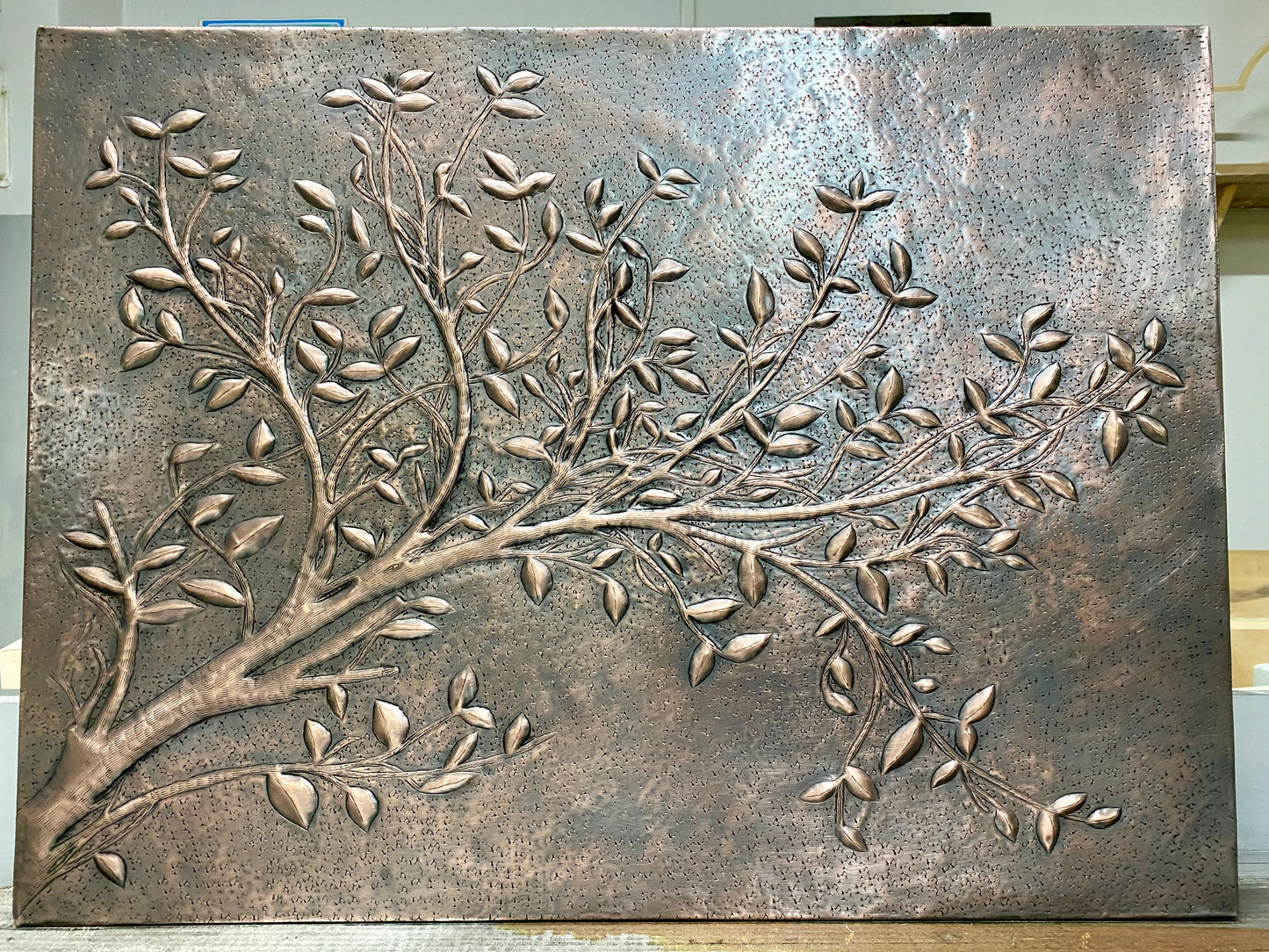 Rustic Brown Copper Tree Branches Backsplash