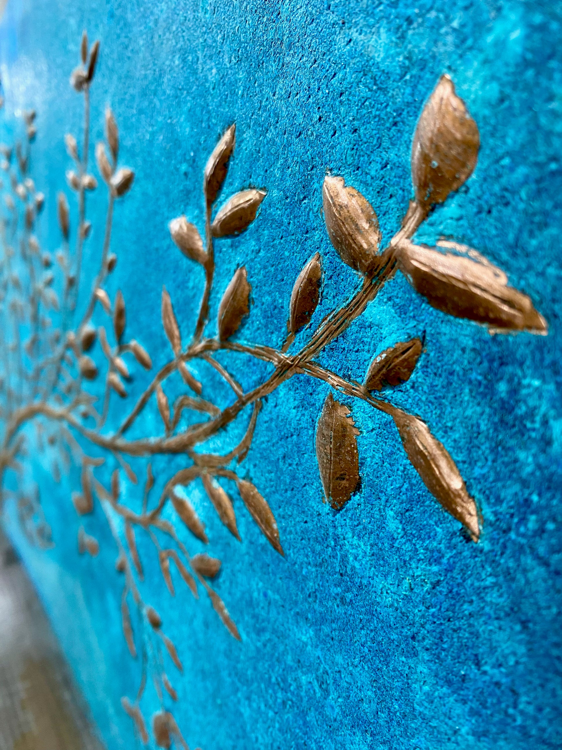 Blue Copper Tree Branches Backsplash - Natuross