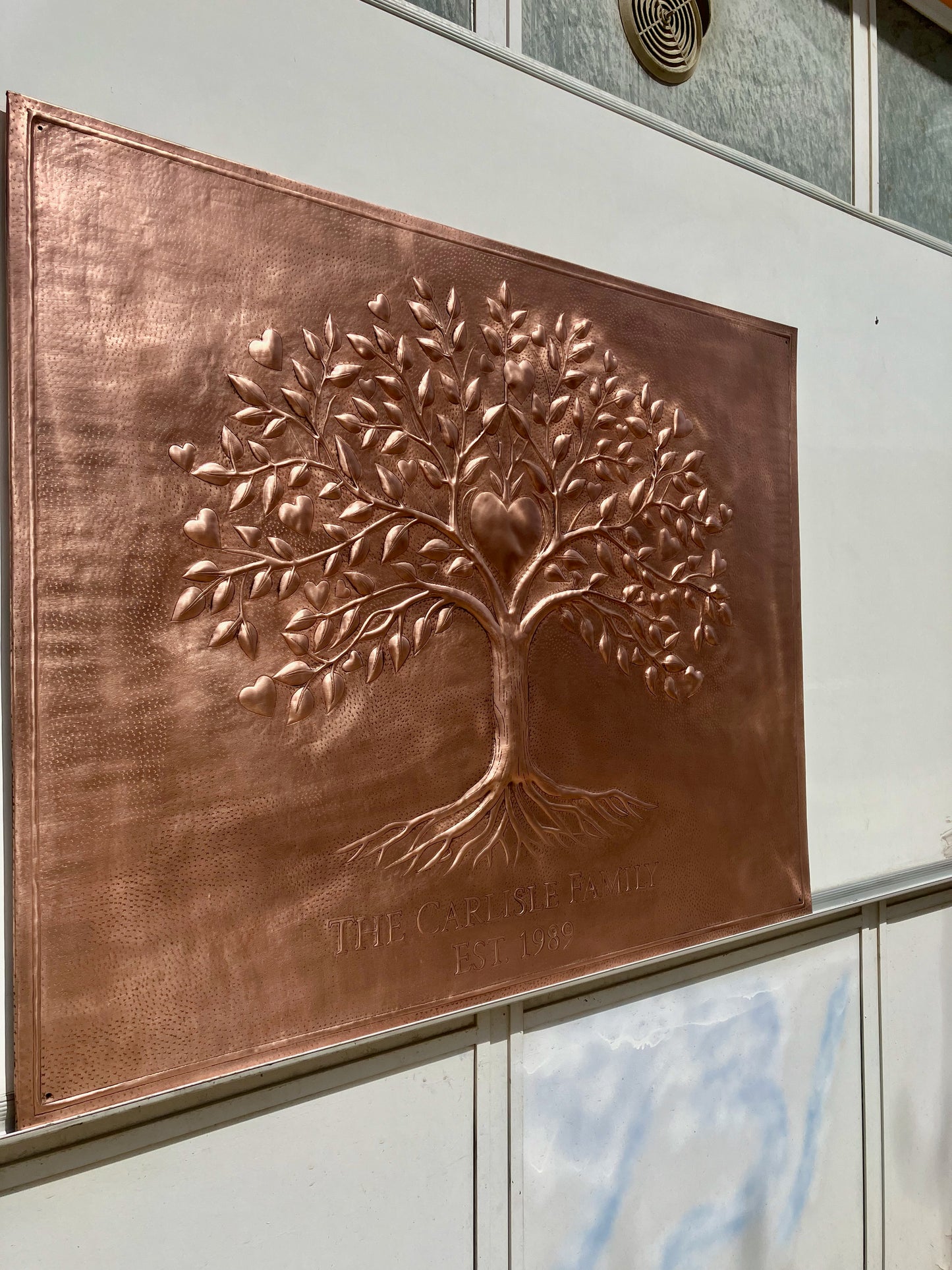 Heart Tree of Life Family Name Sign — Copper - Natuross