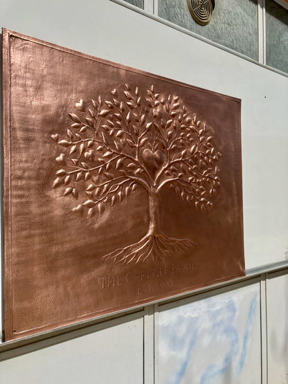 Heart Tree of Life Family Name Sign — Copper - Natuross