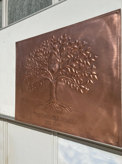 Heart Tree of Life Family Name Sign — Copper - Natuross