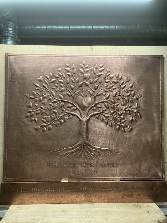 Heart Tree of Life Family Name Sign — Copper - Natuross