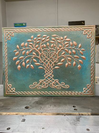 Blue Tree of Life Copper Backsplash